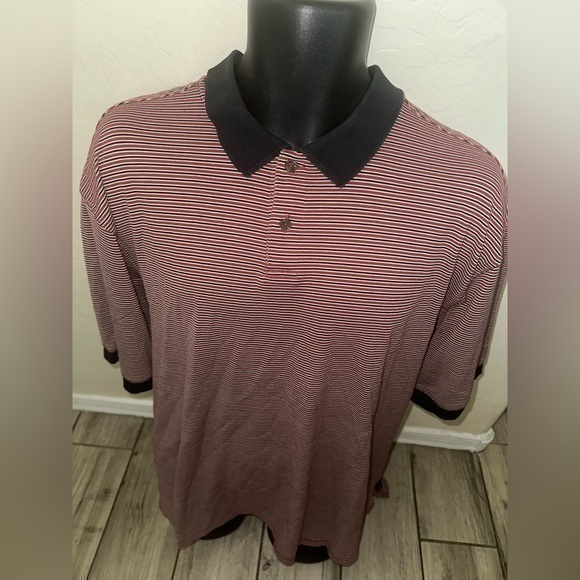 adidas Other - Men’s pre own as is Adidas size XL black red stripe polo shirt clima lite